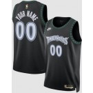 Men's Minnesota Timberwolves Custom Black Classic Heat Press Jersey