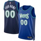 Men's Minnesota Timberwolves Custom Blue City Diamond 75th Icon Hot Press Jersey