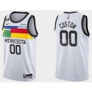 Men's Minnesota Timberwolves Custom White 2022 City Icon Heat Press Jersey
