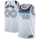 Men's Minnesota Timberwolves Custom White 2024 City Heat Press Jersey