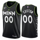 Men's Minnesota Timberwolves Customized Black 2021 City Stitched Swingman Jersey