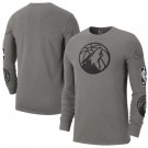 Men's Minnesota Timberwolves Gray 2022 City Edition Essential Expressive Long Sleeve T-Shirt