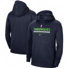 Men's Minnesota Timberwolves Navy Spotlight On Court Practice Performance Pullover Hoodie