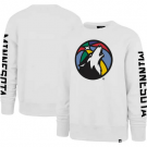 Men's Minnesota Timberwolves White City Edition Two Peat Headline Pullover Sweatshirt