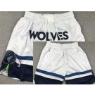 Men's Minnesota Timberwolves White Just Don Shorts