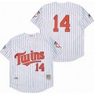 Men's Minnesota Twins #14 Kent Hrbek White 1991 Throwback Jersey