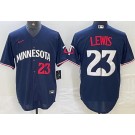 Men's Minnesota Twins #23 Royce Lewis Navy Player Number Cool Base Jersey