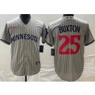Men's Minnesota Twins #25 Byron Buxton Gray Cool Base Jersey