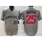 Men's Minnesota Twins #25 Byron Buxton Gray Player Number Cool Base Jersey