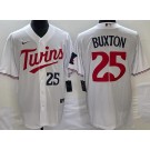 Men's Minnesota Twins #25 Byron Buxton White Player Number Cool Base Jersey