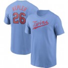 Men's Minnesota Twins #26 Max Kepler Blue Printed T Shirt 112548