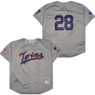 Men's Minnesota Twins #28 Bert Blyleven Gray 1969 Throwback Jersey