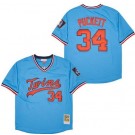 Men's Minnesota Twins #34 Kirby Puckett Blue Throwback Jersey