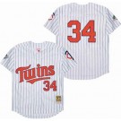 Men's Minnesota Twins #34 Kirby Puckett White 1991 Throwback Jersey