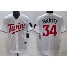Men's Minnesota Twins #34 Kirby Puckett White Cool Base Jersey