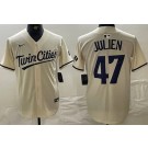 Men's Minnesota Twins #47 Edouard Julien Cream Limited Jersey