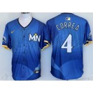 Men's Minnesota Twins #4 Carlos Correa Blue 2024 City Connect Limited Jersey