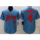 Men's Minnesota Twins #4 Carlos Correa Blue Cool Base Jersey
