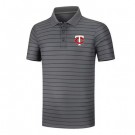 Men's Minnesota Twins Anthracite Collection Striped Performance Pique Polo