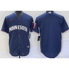 Men's Minnesota Twins Blank Navy Alternate Team Logo Cool Base Jersey