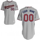 Men's Minnesota Twins Customized Gray Cool Base Jersey