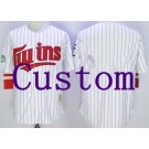 Men's Minnesota Twins Customized White Stripes 1991 Throwback Jersey