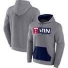 Men's Minnesota Twins Gray Iconic Steppin Up Fleece Pullover Hoodie