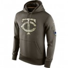 Men's Minnesota Twins Green Salute To Service Printed Pullover Hoodie