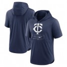 Men's Minnesota Twins Navy Lockup Performance Short Sleeved Pullover Hoodie