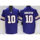 Men's Minnesota Vikings #10 Fran Tarkenton Limited Purple Classic FUSE Vapor Jersey