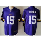 Men's Minnesota Vikings #15 Dallas Turner Limited Purple Vapor Jersey