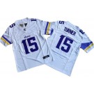 Men's Minnesota Vikings #15 Dallas Turner Limited White FUSE Vapor Jersey
