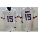 Men's Minnesota Vikings #15 Dallas Turner Limited White Vapor Jersey