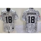 Men's Minnesota Vikings #18 Justin Jefferson Limited Arctic Camo 2024 Salute to Service Jersey