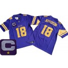 Men's Minnesota Vikings #18 Justin Jefferson Limited Purple C Patch FUSE Rush Color Jersey
