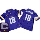 Men's Minnesota Vikings #18 Justin Jefferson Limited Purple C Patch FUSE Vapor Jersey