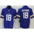 Men's Minnesota Vikings #18 Justin Jefferson Limited Purple Vapor Untouchable Jersey