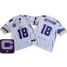 Men's Minnesota Vikings #18 Justin Jefferson Limited White C Patch FUSE Vapor Jersey