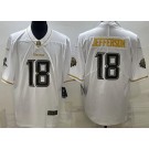 Men's Minnesota Vikings #18 Justin Jefferson Limited White Gold Vapor Jersey