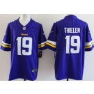 Men's Minnesota Vikings #19 Adam Thielen Limited Purple Vapor Jersey