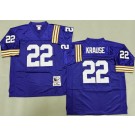 Men's Minnesota Vikings #22 Paul Krause Purple 1975 Throwback Jersey