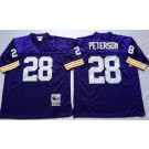 Men's Minnesota Vikings #28 Adrian Peterson Purple Throwback Jersey