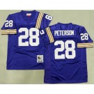 Men's Minnesota Vikings #28 Adrian Peterson Purple Throwback Jersey