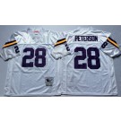 Men's Minnesota Vikings #28 Adrian Peterson White Throwback Jersey