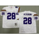 Men's Minnesota Vikings #28 Adrian Peterson White Throwback Jersey