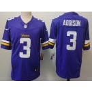 Men's Minnesota Vikings #3 Jordan Addison Limited Purple FUSE Vapor Jersey