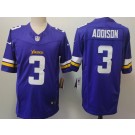 Men's Minnesota Vikings #3 Jordan Addison Limited Purple FUSE Vapor Jersey