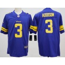 Men's Minnesota Vikings #3 Jordan Addison Limited Purple Rush Color Jersey