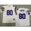Men's Minnesota Vikings #80 Cris Carter White 1995 Throwback Jersey