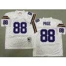 Men's Minnesota Vikings #88 Alan Page White 1975 Throwback Jersey